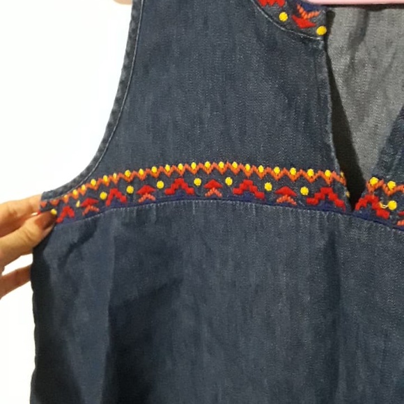 Gap Boho Embroidered Sleeveless Blouse Top Size S - Picture 6 of 7
